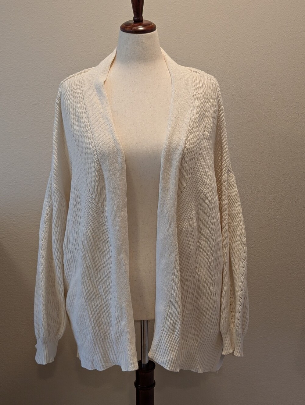Universal Thread Cream Open-Front Knit Cardigan Women's XXL